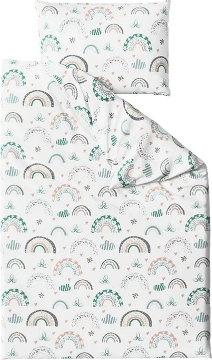 Krepp ágynemű szett kiságyba Renforcé RAINUBI fehér Ágyneműhuzat mérete: 45 x 65 cm | 90 x 140 cm