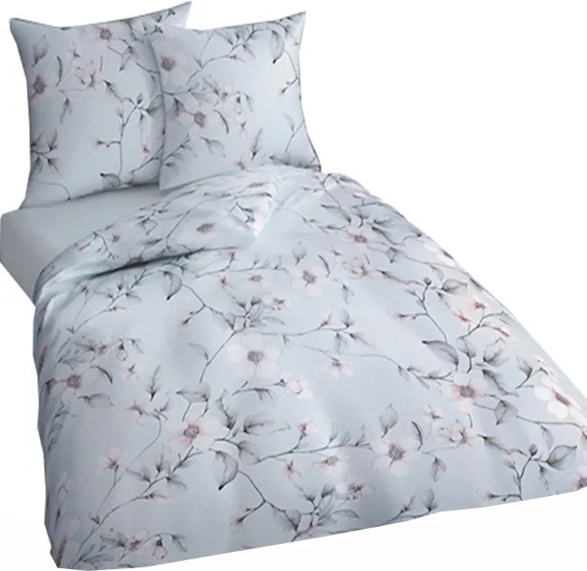 Flanel ágynemű 140/220 70/90 5009B Virágok szürke