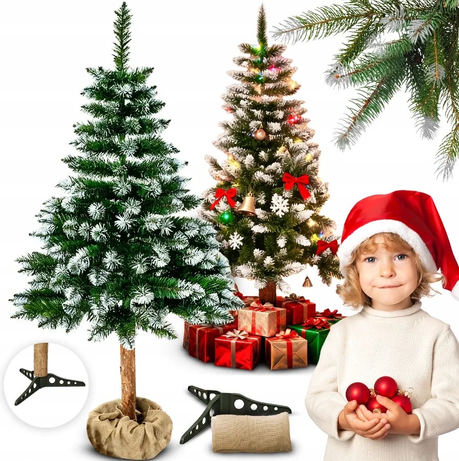 Karácsonyfa Műfenyő Fatörzs Gyémánt Havas 180 CM, Mint Az Élő Sűrű