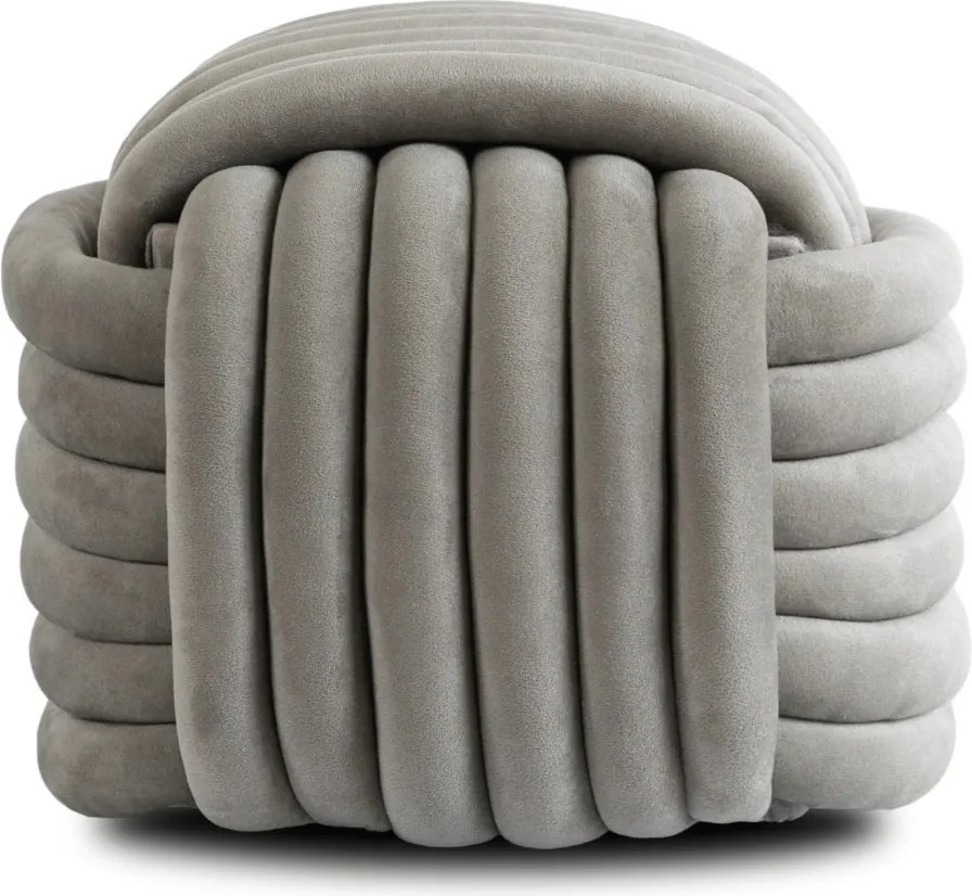 Fonott puff szürke színben, bársony kárpittal, MAGMA