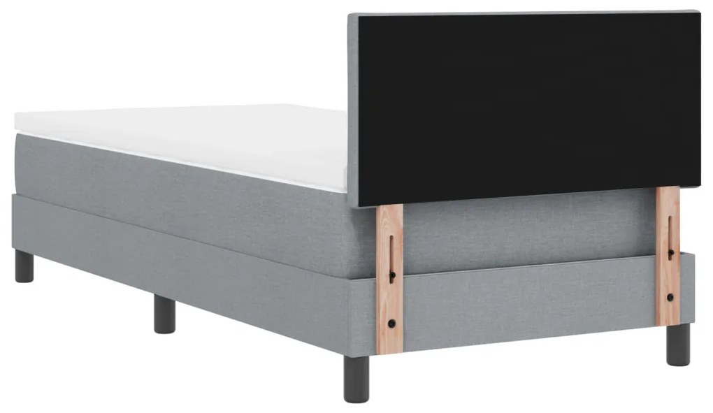 Boxspring ágy matraccal világosszürke 100x200 cm szövet