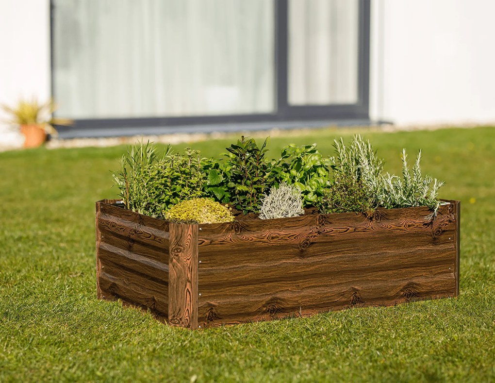 Magasított virágágy, barna, acél, NONKY TYP 4