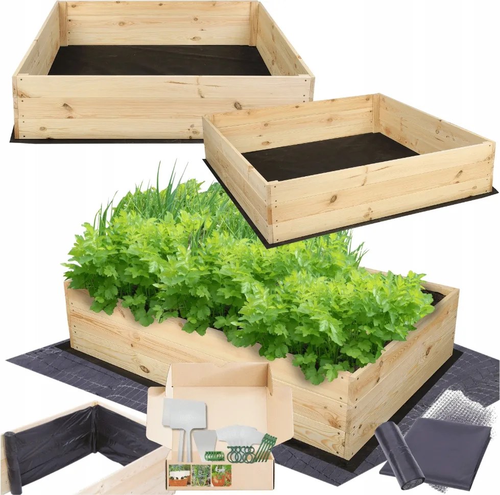 Magasított ágyás impregnáló láda zöldséges herbárium virágtartó 27x100x100