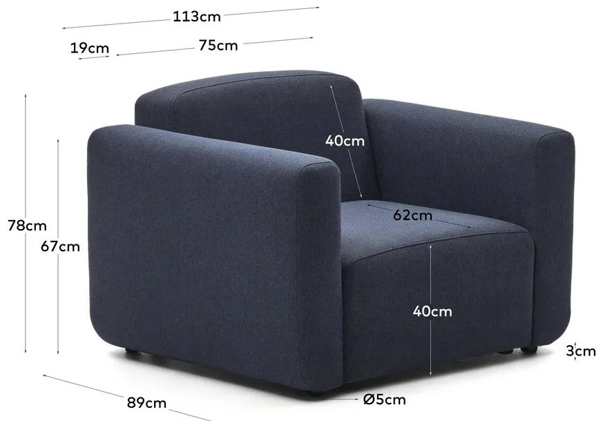 Sötétkék fotel Neom – Kave Home