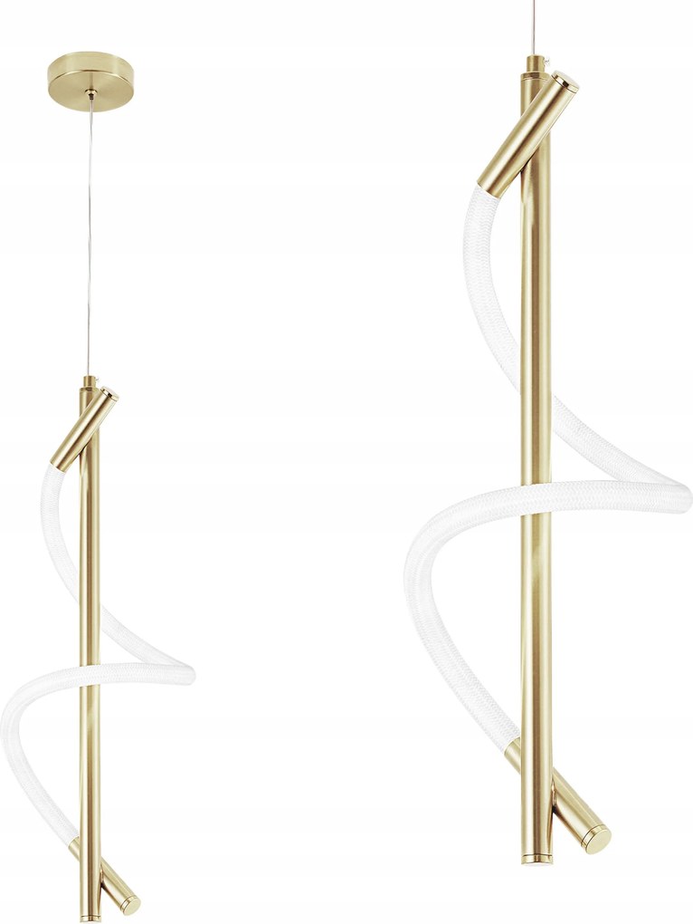 Led Függő lámpa Spirál Hosszúkás Fehér Arany Modern Elegáns Nappali