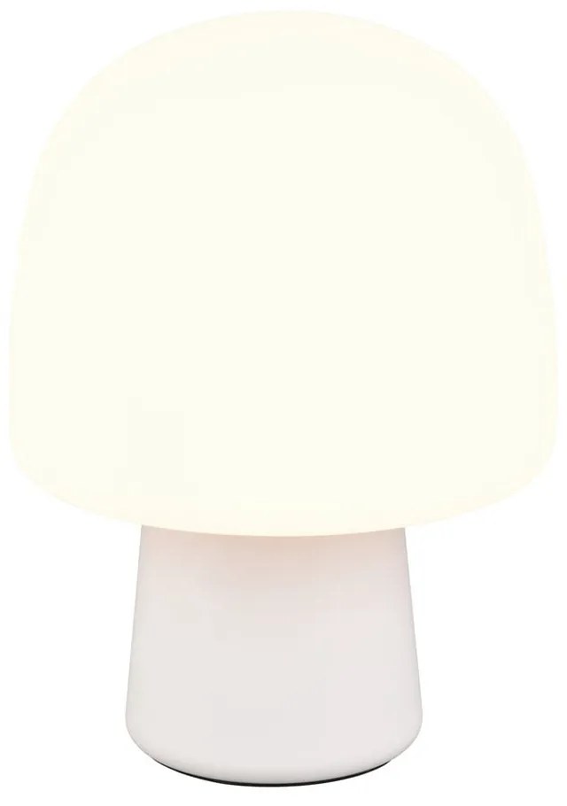 Fehér asztali lámpa üveg búrával (magasság 27 cm) Steen – Trio