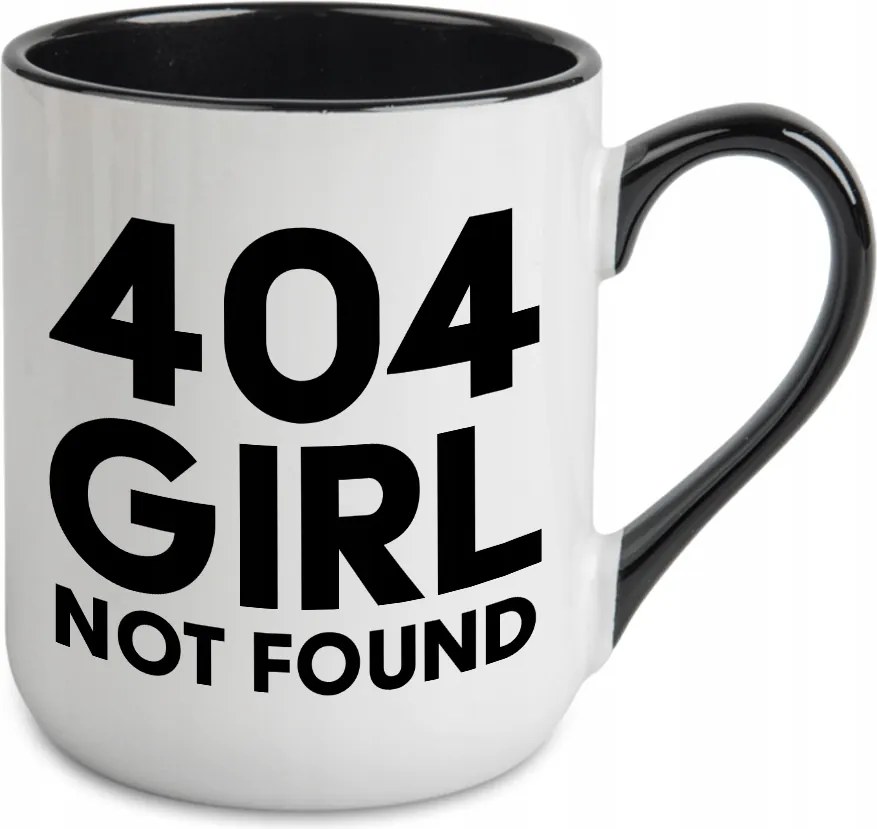 Coffe Bögre Fekete 404 Girl Not Found Ajándék az irodába Vicces Ajándék