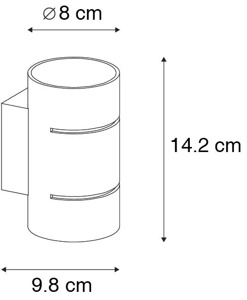 Modern fali lámpa fekete aranyszínű belsővel - Pia