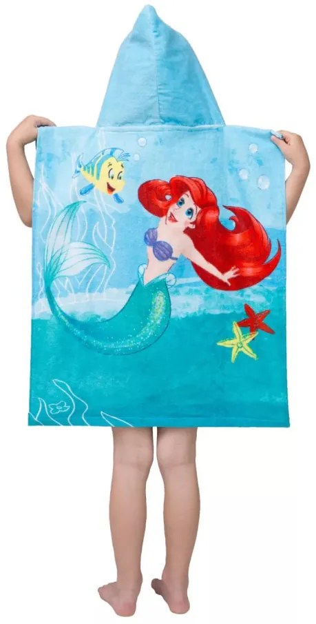 Disney Hercegnők, Ariel törölköző poncsó 50x115 cm