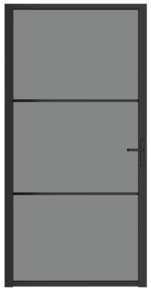 Fekete ESG üveg és alumínium beltéri ajtó 102,5 x 201,5 cm
