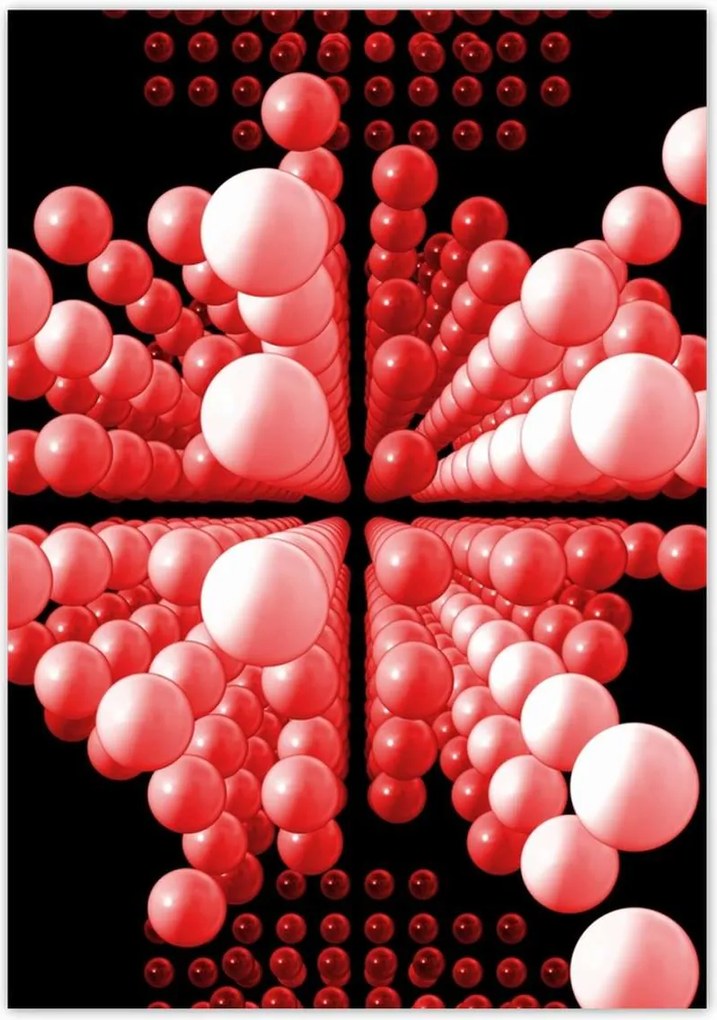 Poszterek 70x100 Piros Matrix golyók