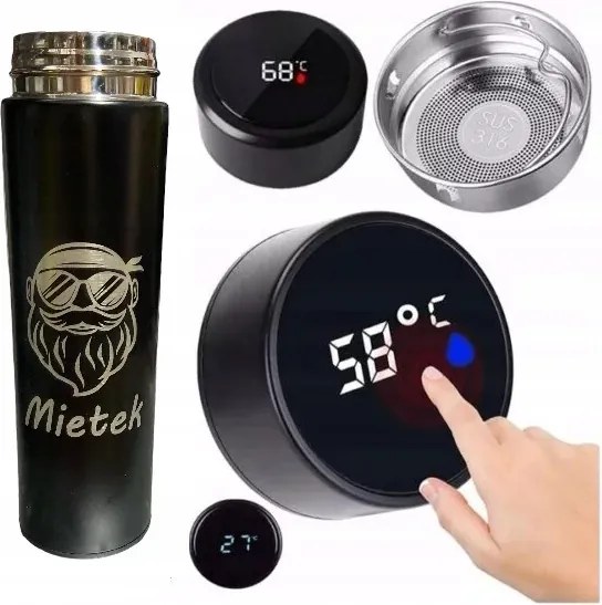 Termosz Smart Termikus Bögre Led Gravírozott Logó Nagymama Napjára