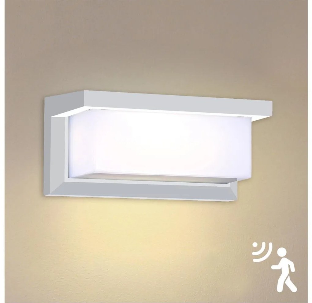 Brilagi-LED Kültéri fali lámpa érzékelővel BRICKY LED/12W/230V fehér IP54