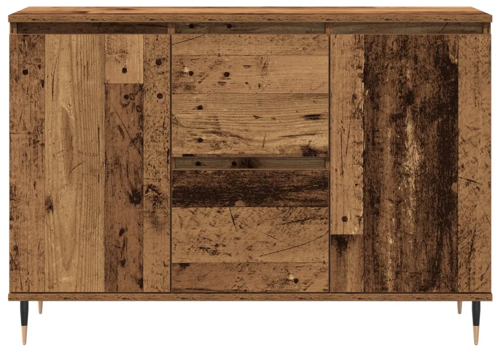 Készülék szekrény ajtókkal és fiókokkal, régi fa 101,5x35x70 cm
