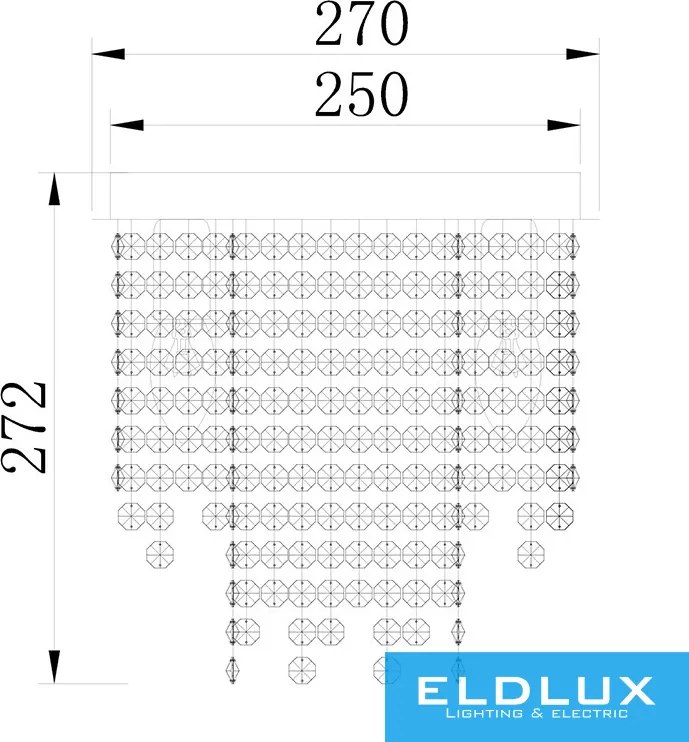 ELDLUX OMX6003-D270 ELDILEN Kristály Mennyezeti Lámpa IP20