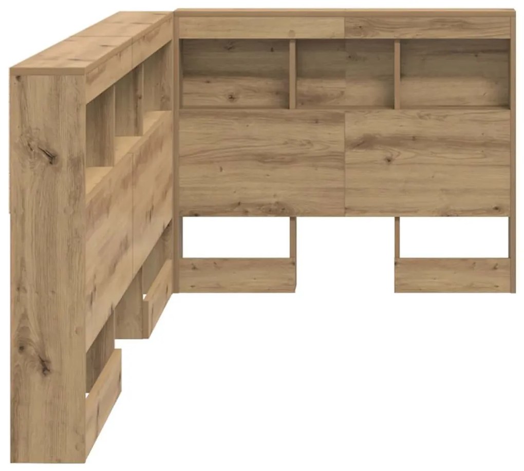 Tároló fejtámla polcokkal kézműves tölgy 80 cm Faanyag