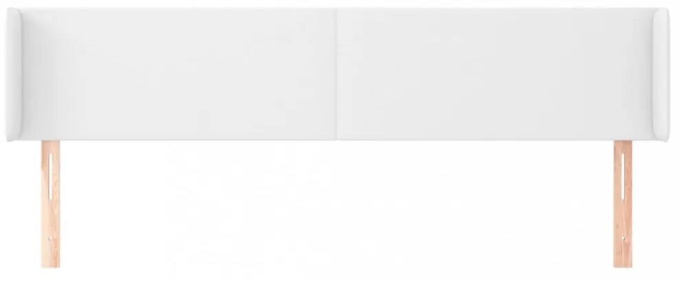 fehér műbőr szárnyas fejtámla 203x16x78/88 cm