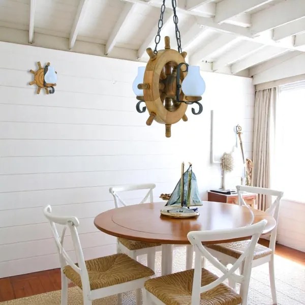 Brilagi - Csillár láncon TIMONA 2xE14/40W/230V bükkfa