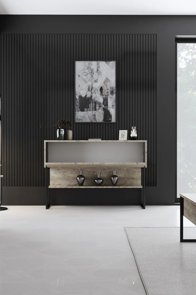 Komód Luxe - Travertine, Black