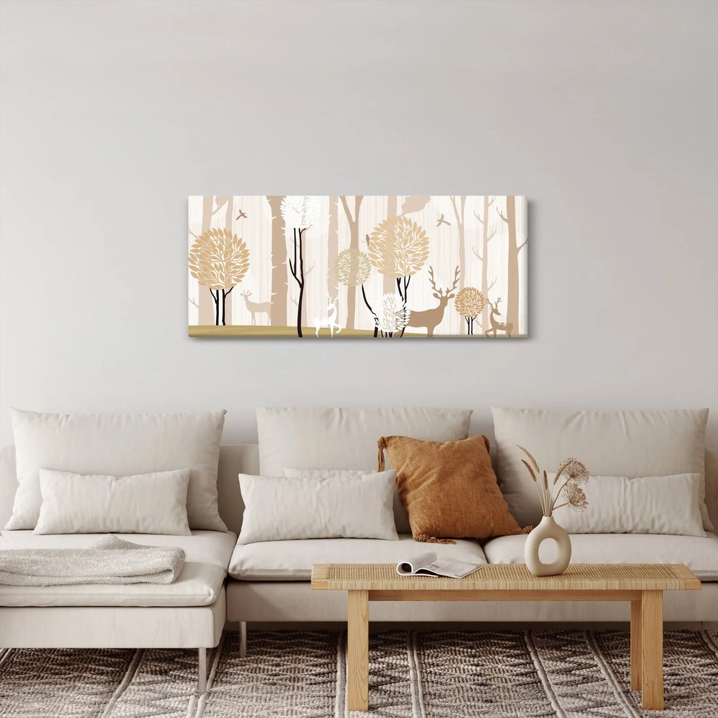 Kép - Illusztrált erdő (120x50 cm)