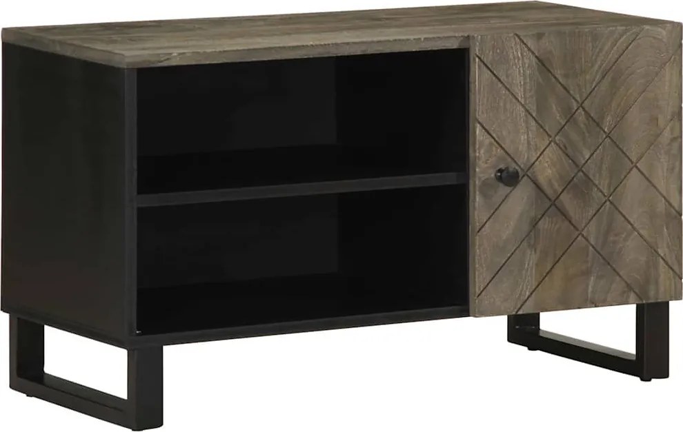 vidaXL fekete tömör mangófa TV-szekrény 80 x 33 x 46 cm
