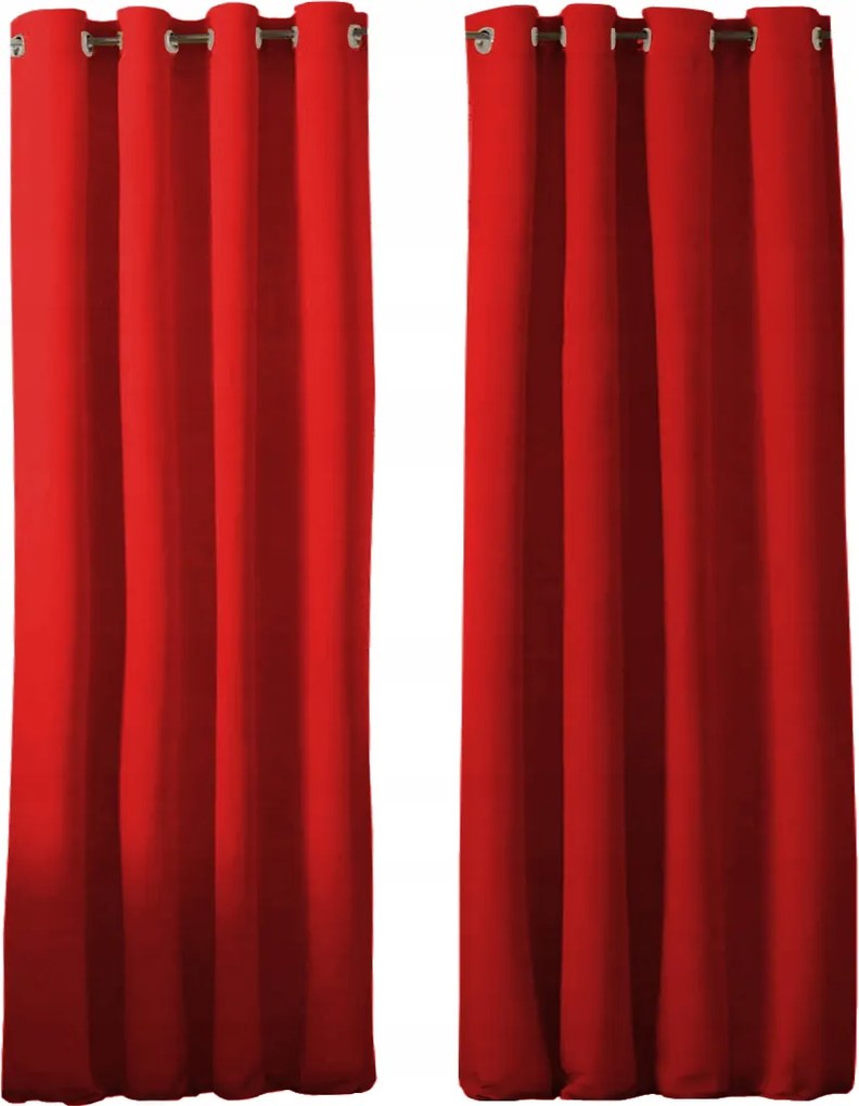 Panama Kész Függöny Szett 145x250 matt piros