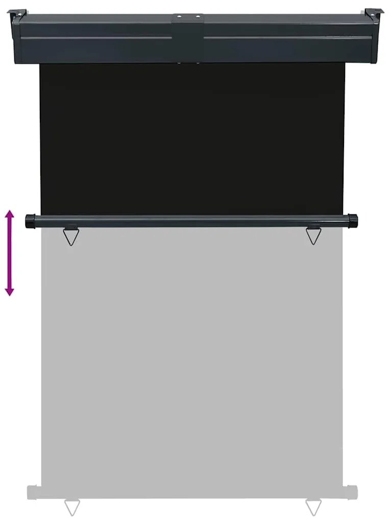 fekete erkély oldalnapellenző 125 x 250 cm