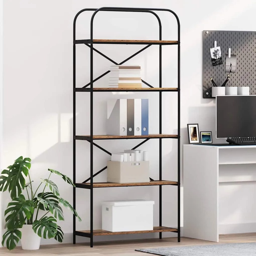 Könyvespolc Régi fa 80 x 30 x 183 cm Faanyag