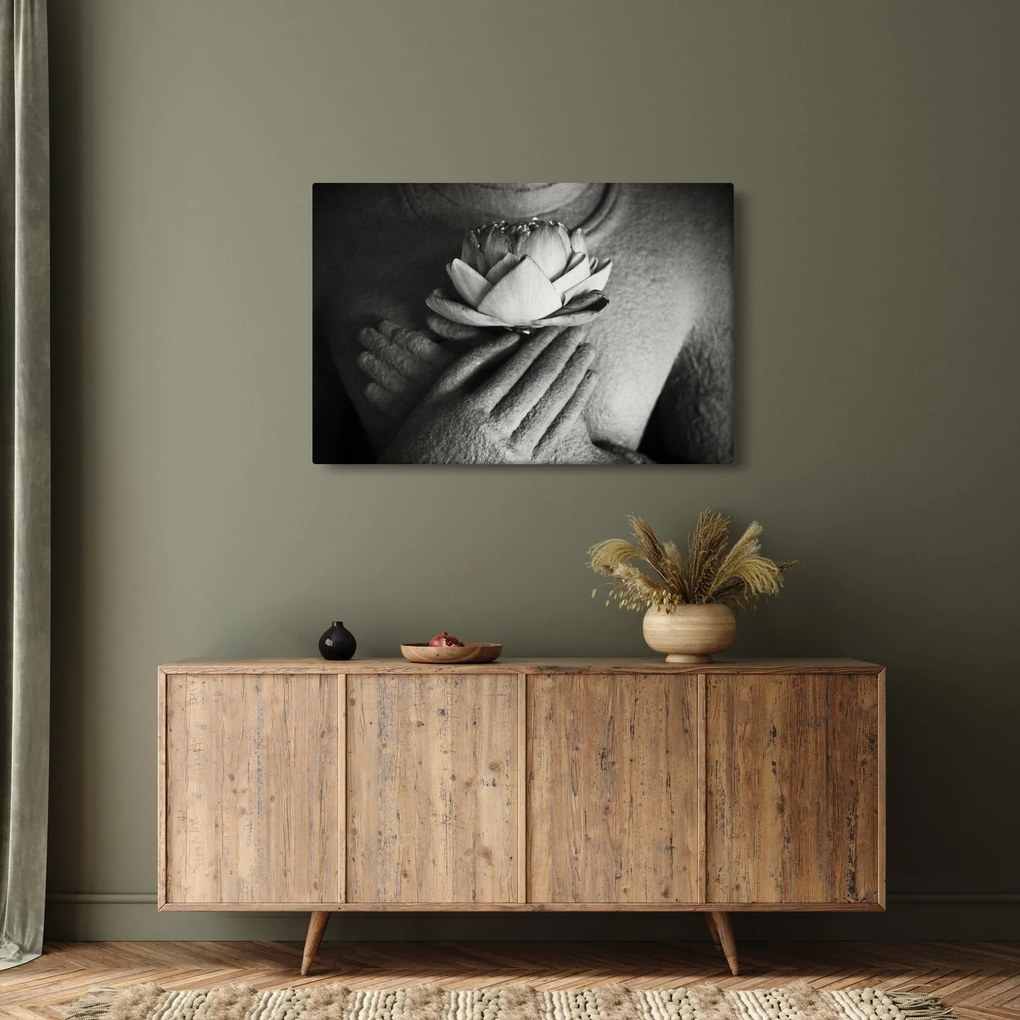 Kép - Lótusz Buddha kezében (90x60 cm)