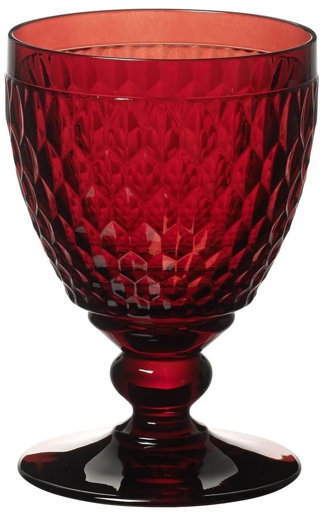 4 pohár víz készlet, Villeroy & Boch, Boston, 400 ml, kristályüveg, piros