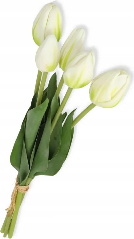 Tulipán csokor habszivacs virágok krémszínű váza