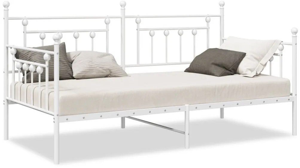 Napágy Keret Fehér 107x203 cm Acél