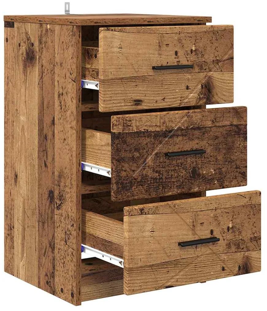 Éjjeliszekrény fiókkal Régi fa 38 x 38 x 66 cm Faanyag