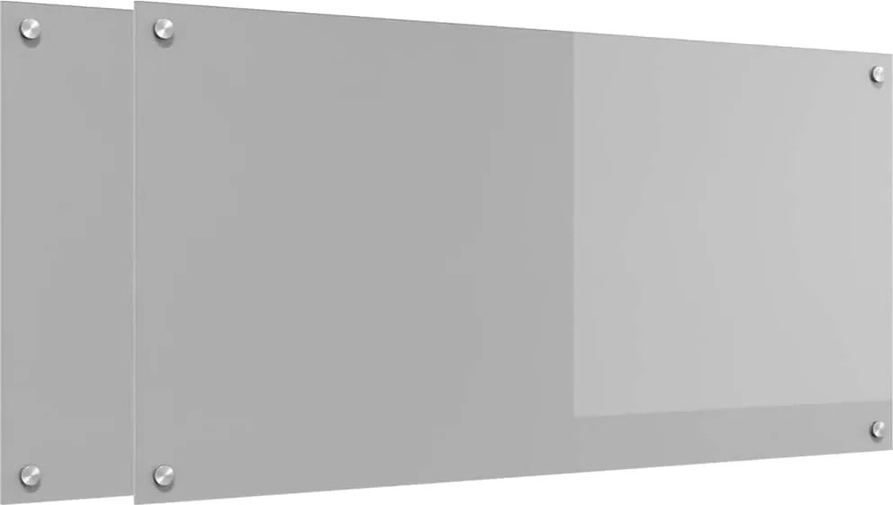 vidaXL Konyhai splashback 2 pcs Világosszürke 100 x 50 cm edzett üveg
