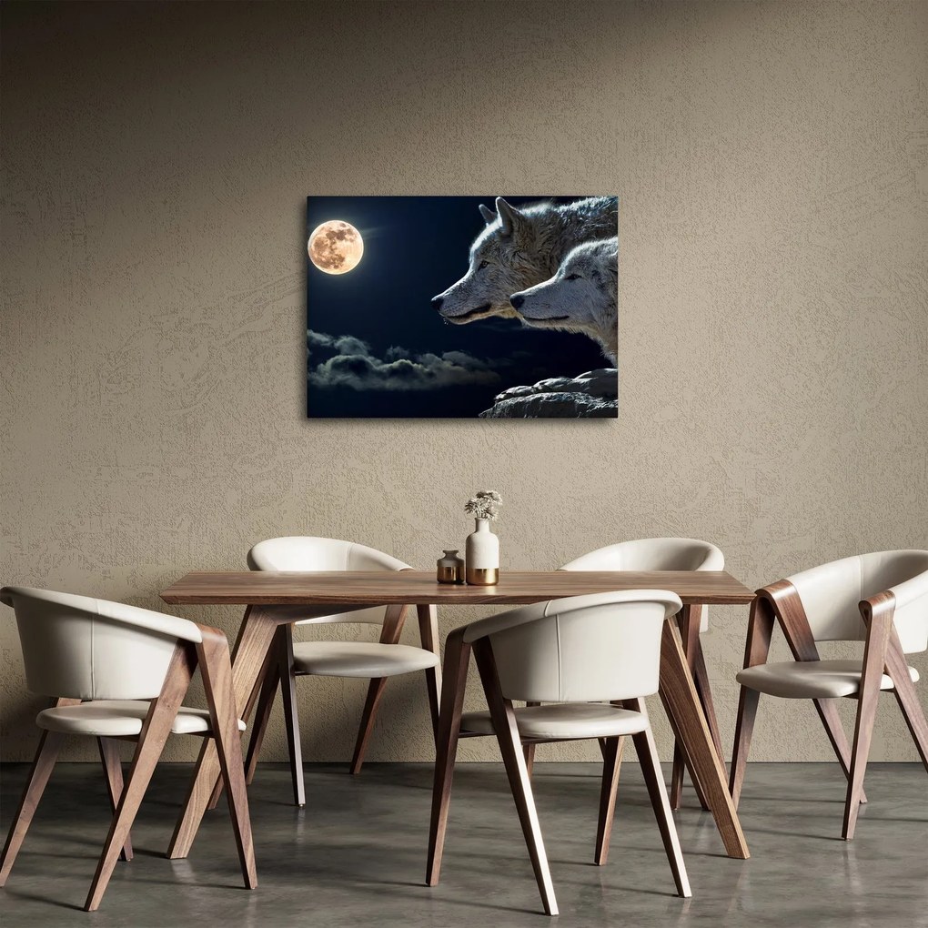 Farkas üvöltés a holdra képe (70x50 cm)