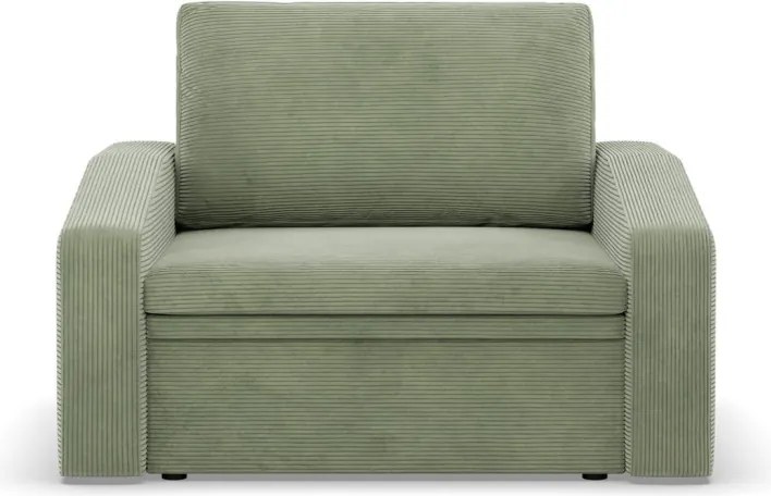 Vertico fekvőfotel, 90 cm széles, kordbársony, zöld