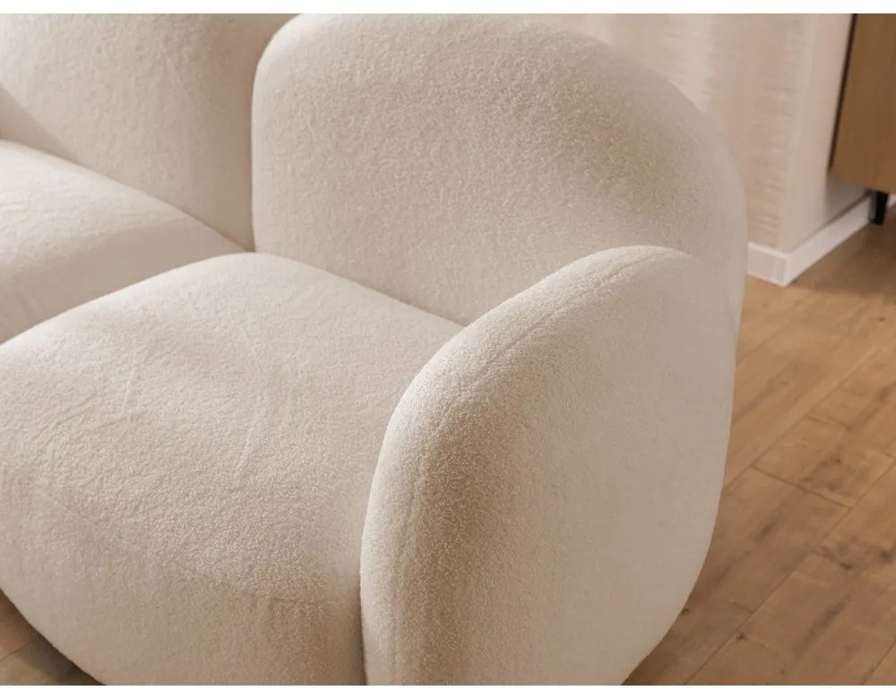 Világosbarna buklé sarokkanapé (bal oldali-heverő résszel) Orbit – Ropez