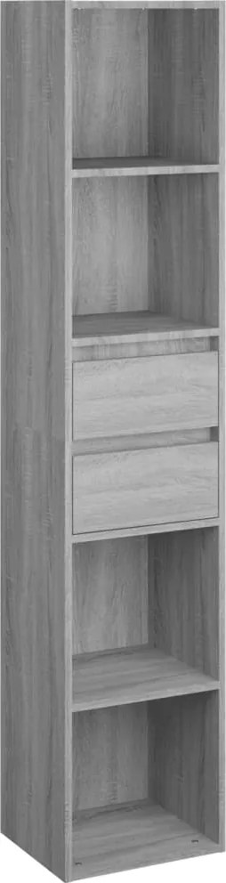 vidaXL szürke sonoma színű szerelt fa könyvszekrény 36 x 30 x 171 cm