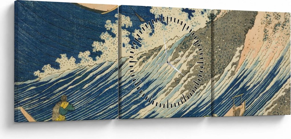 Kép - Katsushika Hokusai, Fishing Boats at Choshi in Shimosa (Soshu Choshi) , reprodukciók (órával) (90x30 cm)