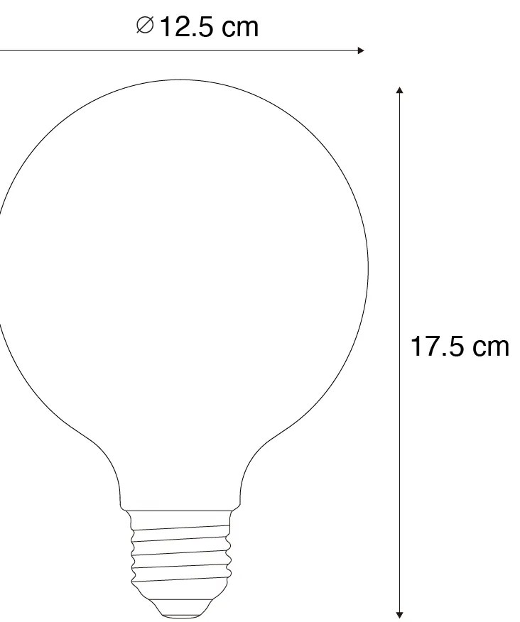5 db-os E27 szabályozható LED izzó szett opál G125 5W 450 lm 3000K