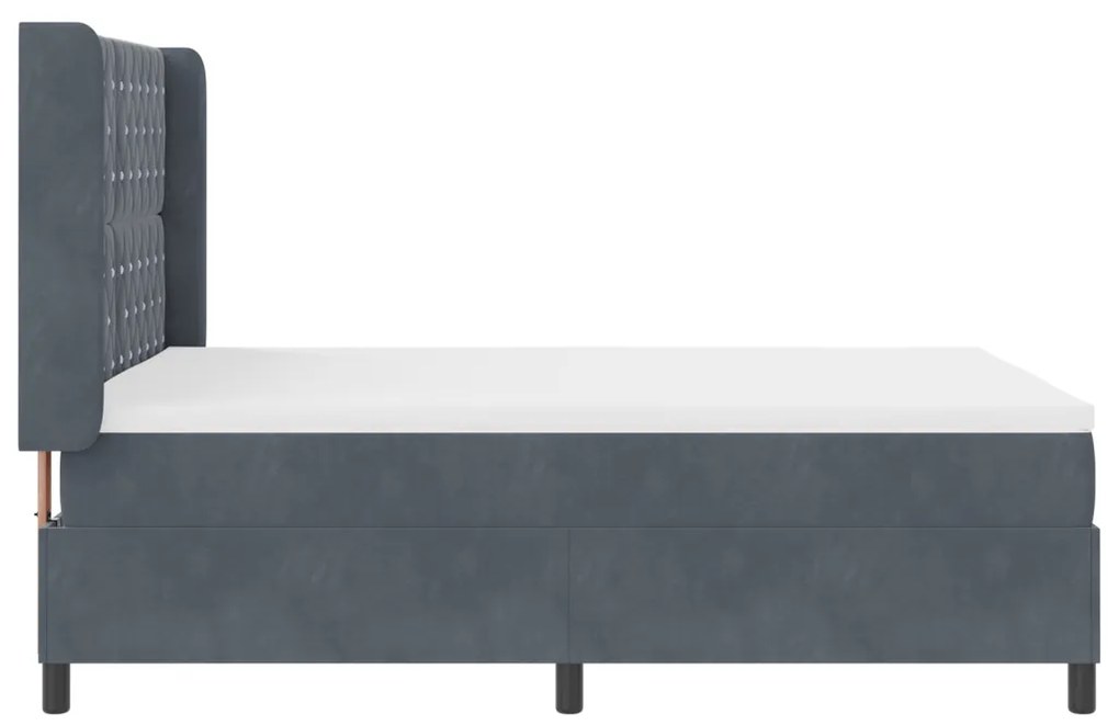Boxspring Ágy Mattress & LED Sötétszürke 160x200 cm Velvet