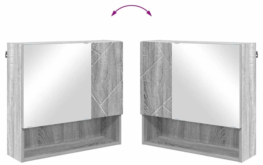 Fürdőszoba bútor szett 2 pcs Szürke sonoma 61 x 35 x 64 cm