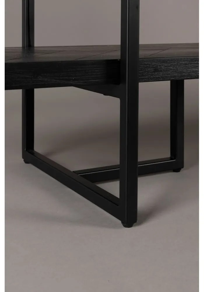 Fekete könyvespolc egzotikus fa dekorral 140x146 cm Class - Dutchbone