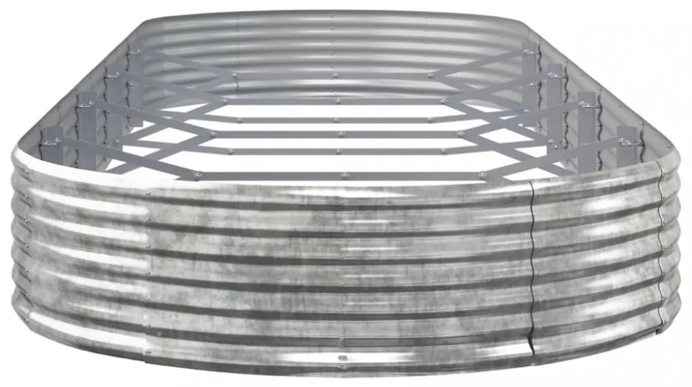 ezüstszínű horganyzott acél kerti magaságyás 450x140x36 cm