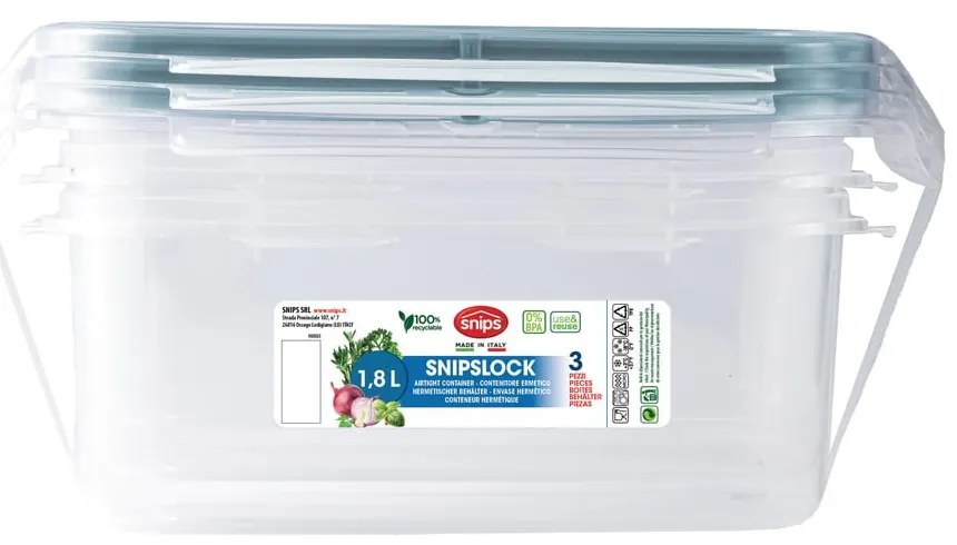 Élelmiszertartó doboz szett 3 db-os Snipslock – Snips