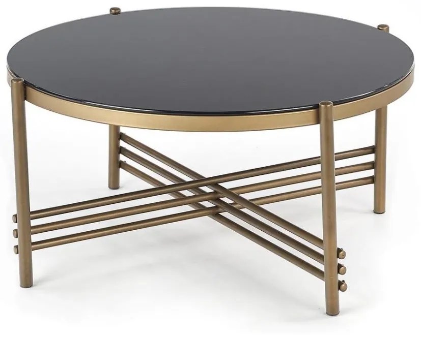 Kávésasztal ISMENA 41x80 cm arany/fekete