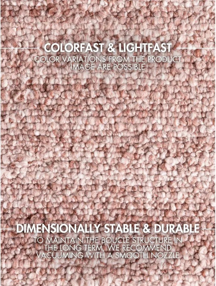 Törtrózsaszín kézi szövésű buklé szőnyeg 120x170 cm Notting Hill Portobello – Ted Baker