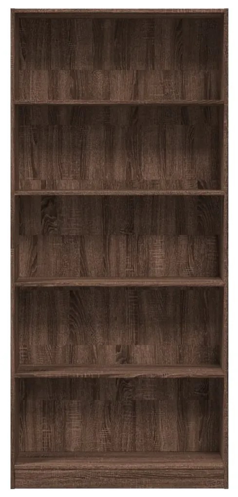barna tölgy színű szerelt fa könyvszekrény 80 x 24 x 176 cm