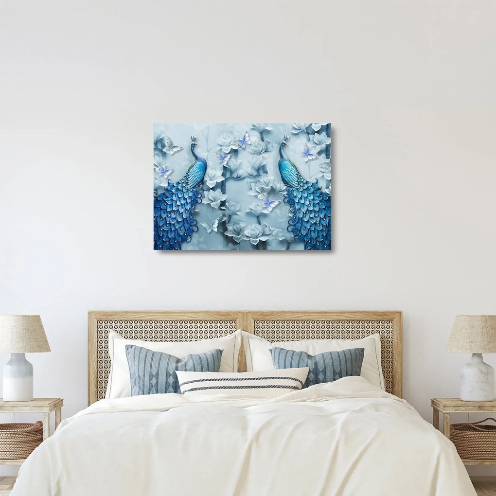 Pávák képe (üvegen) (70x50 cm)