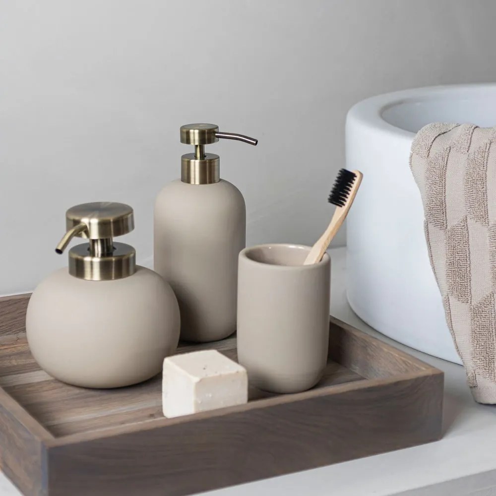 Krémszínű kerámia szappanadagoló 200 ml Lotus – Mette Ditmer Denmark
